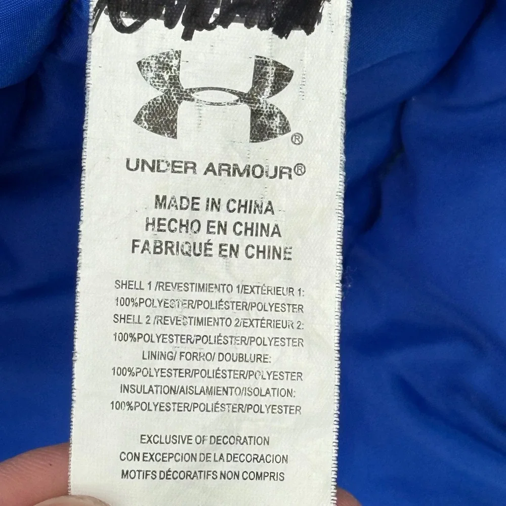 Under Armour Pronto Colorblock Puffer Jacket Boy Medium Youth Hooded Winter Coat